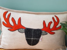 Load image into Gallery viewer, Harris Tweed Stag Cushion
