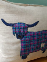 Load image into Gallery viewer, Harris Tweed Highland Cow cushion
