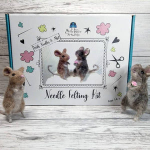 Needle Felt 2 Mice Cute Craft kit