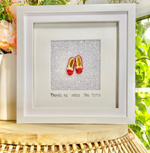 Load image into Gallery viewer, Crystal Ruby Slippers, Silver/White background sparkle
