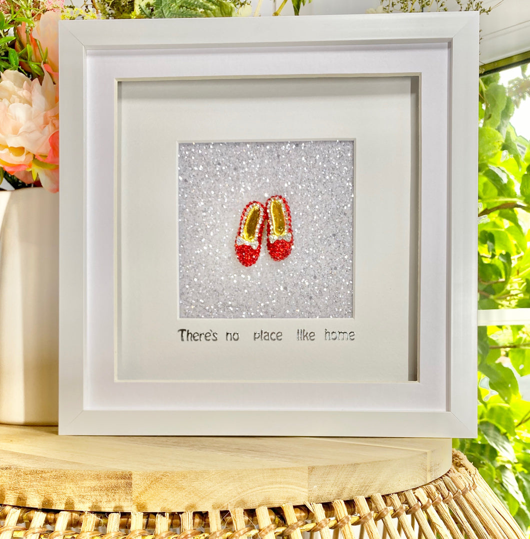 Crystal Ruby Slippers, Silver/White background sparkle