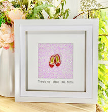 Load image into Gallery viewer, Crystal Ruby Slippers, Pink/White background sparkle
